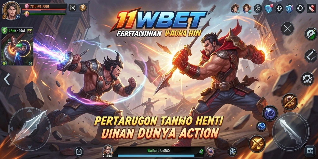 Screenshot 11WBET menampilkan aksi intens dalam pertempuran.
