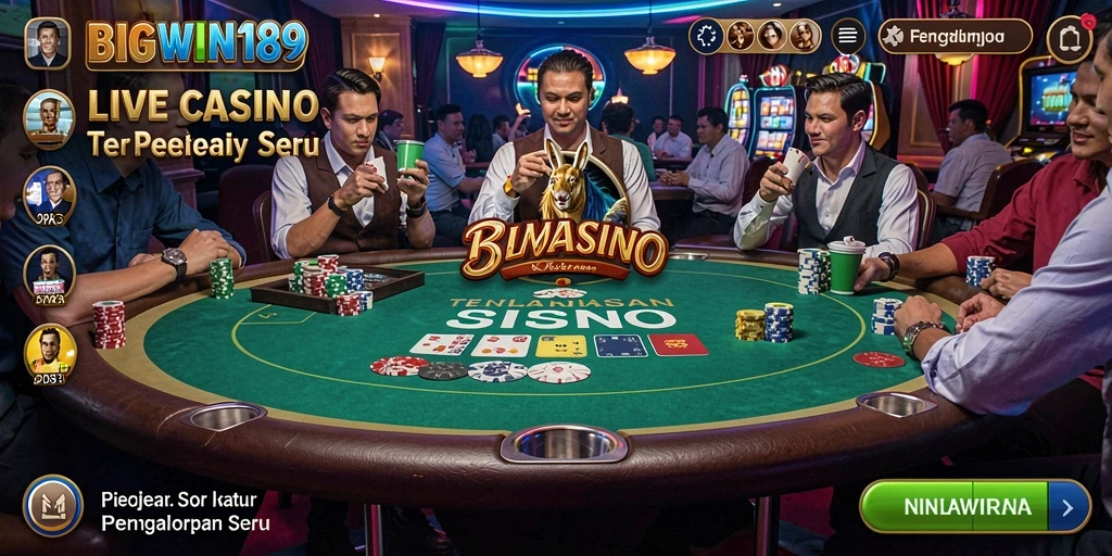 Tampilan gameplay Live Casino di BIGWIN189 yang mendebarkan dan interaktif.