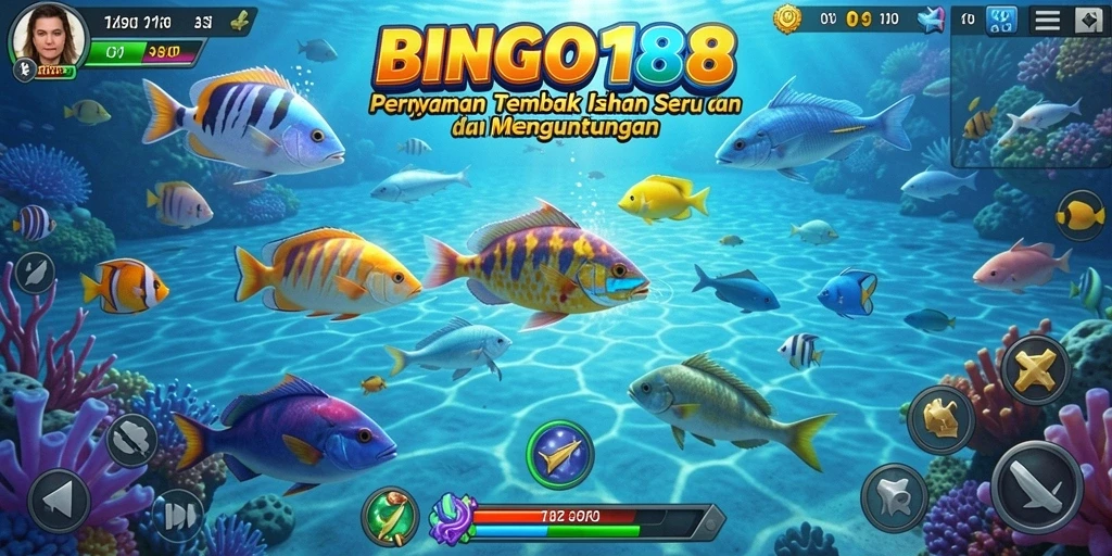 Tampilan gameplay BINGO188 yang seru dalam menembak ikan.