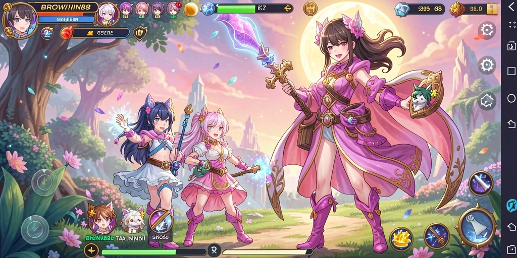 Tampilan gameplay BROWIN88 dengan karakter anime yang menawan.