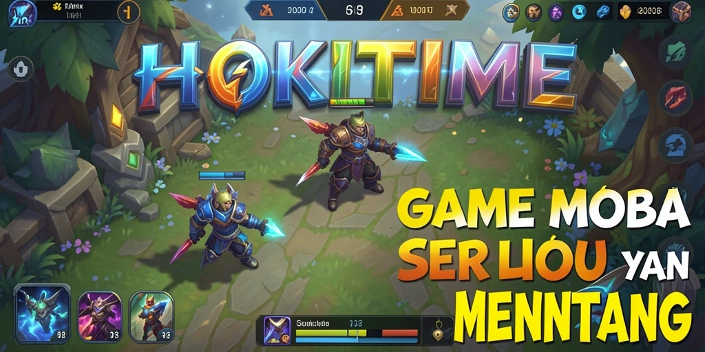 Gameplay seru HOKITIME di arena pertempuran MOBA.