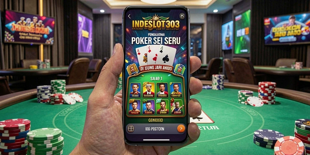 Tampilan gameplay Poker yang menegangkan dan mengasyikkan di INDESLOT303.