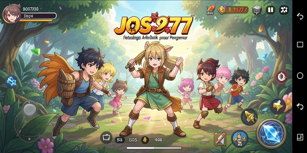 Screenshot gameplay JOS77 menunjukkan pertandingan seru antara karakter anime.