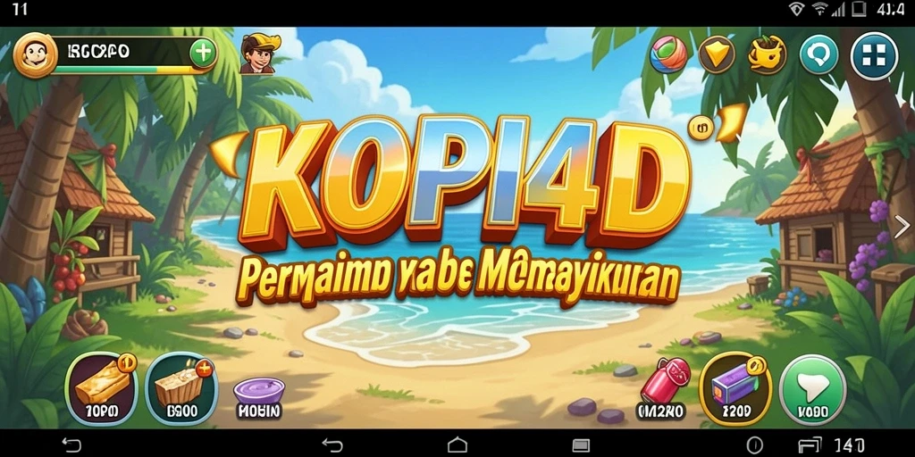 Tampilan gameplay KOPI4D yang menarik dengan karakter ceria.