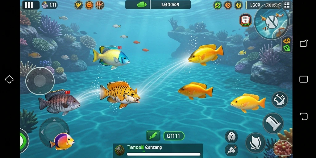 Screenshot dari gameplay seru Tembak Ikan di LG111.