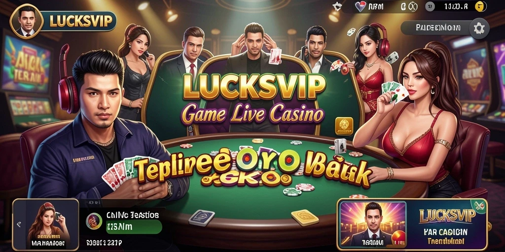 Screenshot gameplay Live Casino LUCKSVIP dengan dealer profesional.