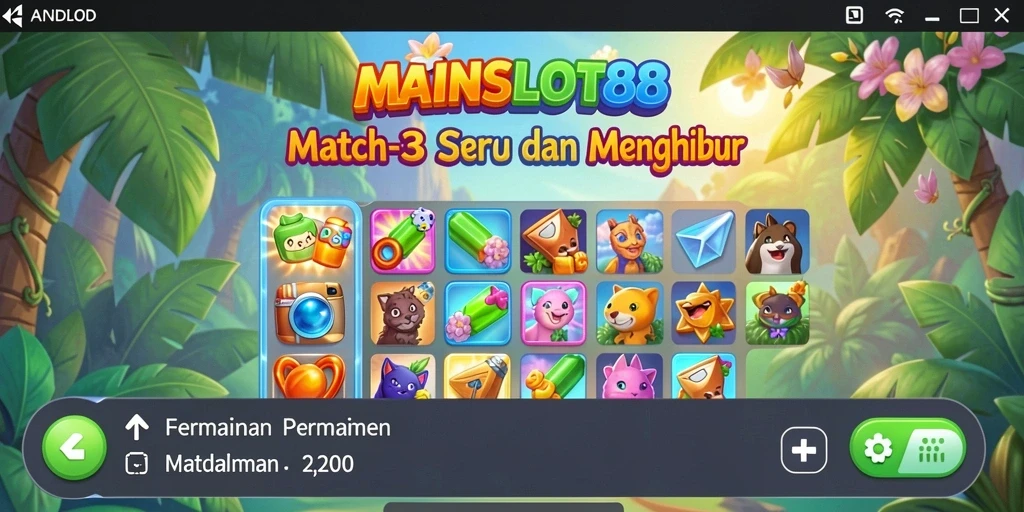 Tampilan gameplay menantang di MAINSLOT88 dengan kombinasi warna-warni.