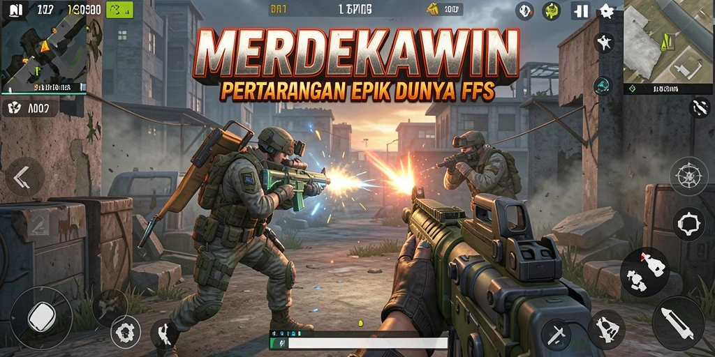 Tangkapan layar utama dari gameplay MERDEKAWIN menampilkan aksi pertempuran yang mendebarkan.
