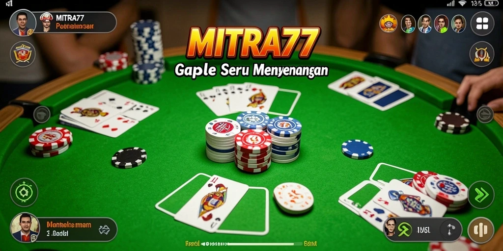 Tampilan gameplay Gaple seru dan interaktif di MITRA77.
