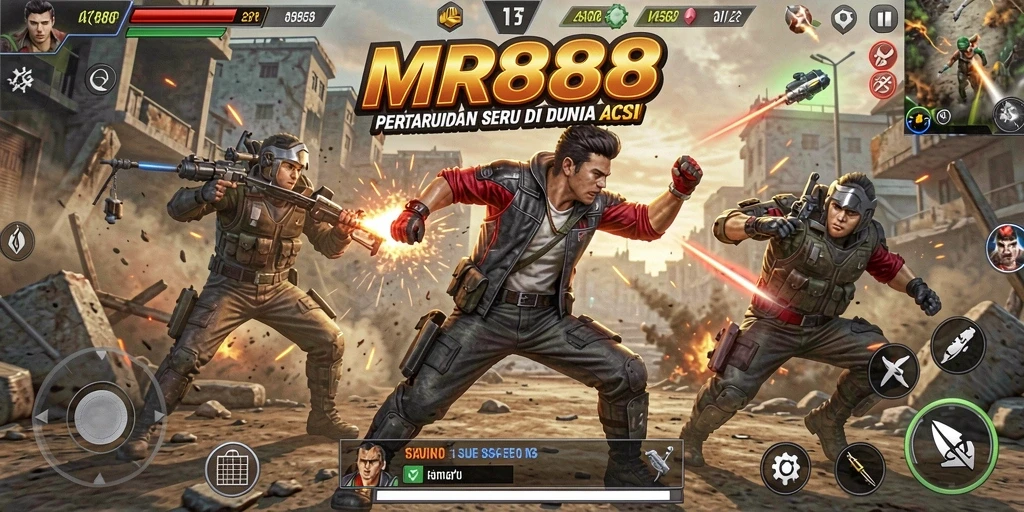 Tampak intensnya pertarungan di MR888 dengan gameplay aksi cepat.