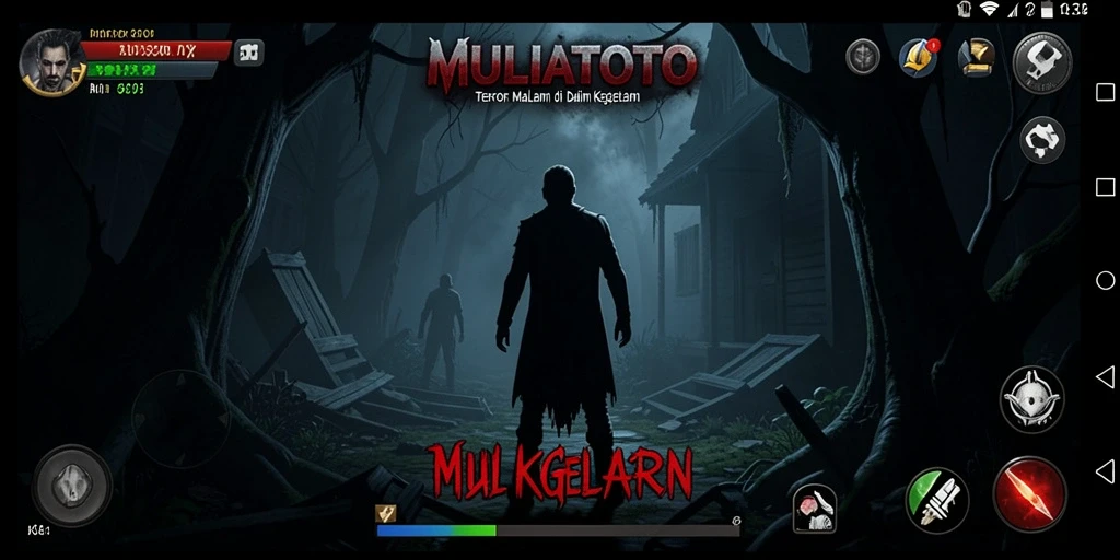 Screenshot gameplay MULIATOTO dengan nuansa kegelapan dan ketegangan.