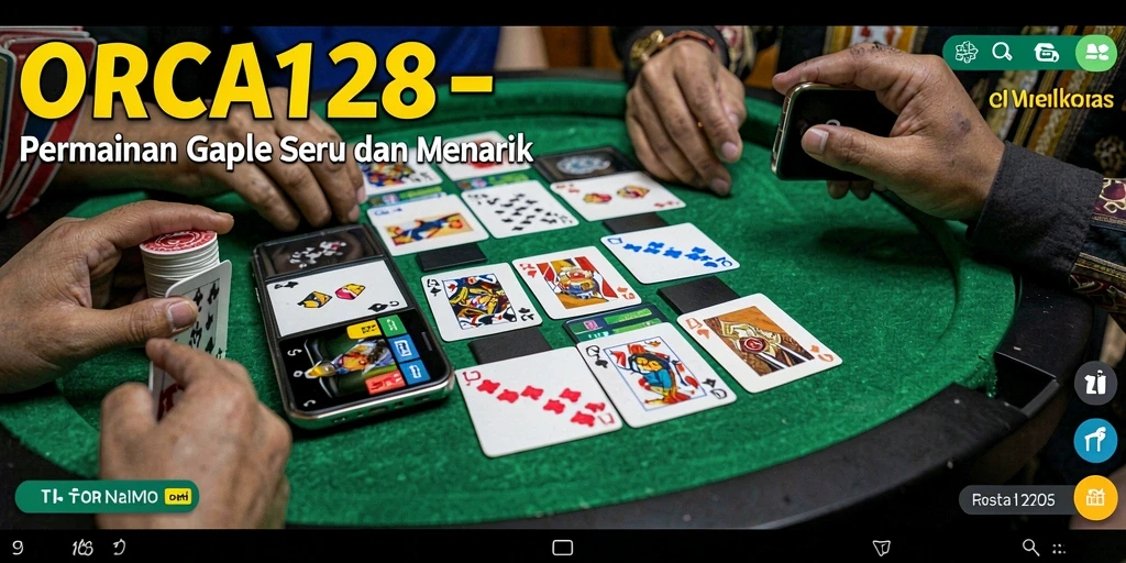 Gameplay seru Gaple di dalam aplikasi ORCA128.