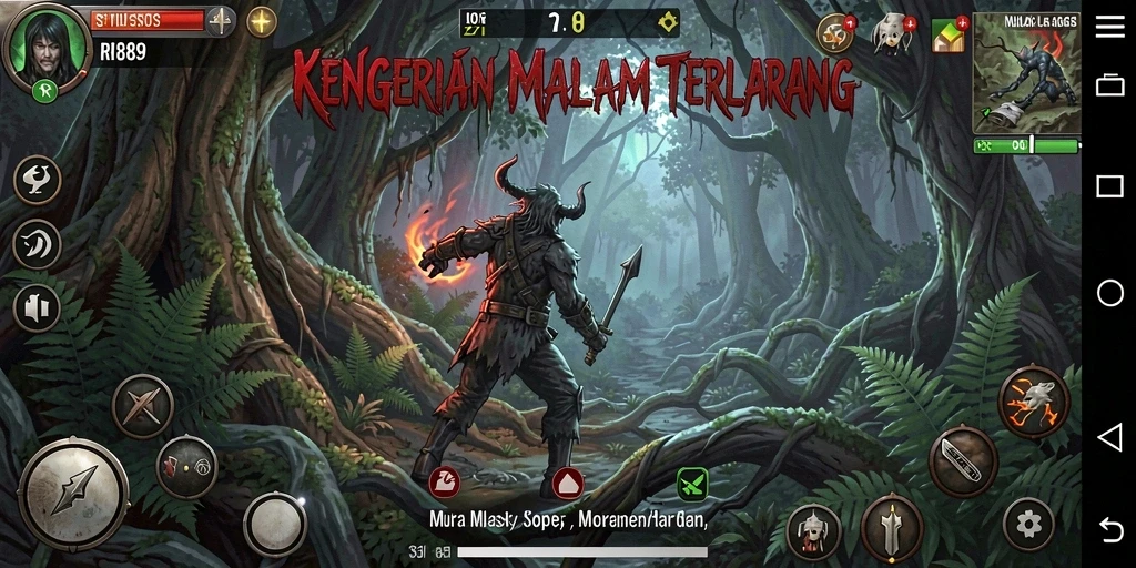 Tampilan menakutkan dari gameplay RI889 di hutan angker.