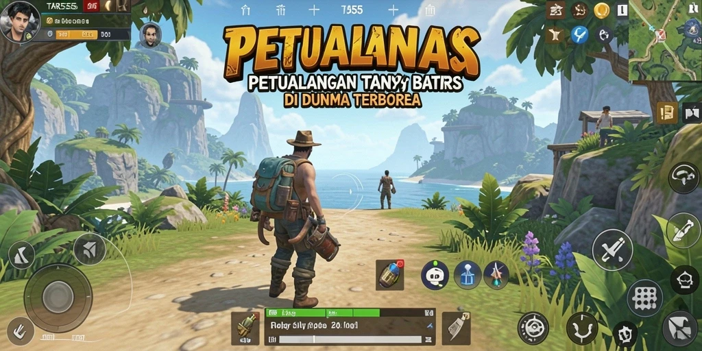 Screenshot TAR555 menampilkan gameplay penuh aksi di dunia terbuka.